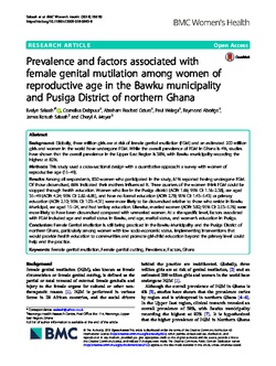 Prevalence of FGM in Northern Ghana (BMC Women's Health, 2018)